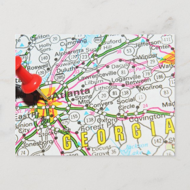 Atlanta, Georgien Postkarte (Vorderseite)