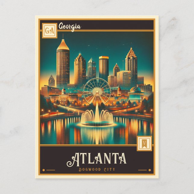 Atlanta, Georgien | VINTAG Postkarte (Vorderseite)