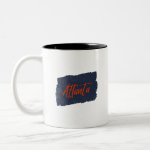 Atlanta Handgeschriebene Red Typografy Coffee Tass Zweifarbige Tasse