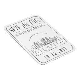 Atlanta, Hochzeit | Stilisierte Skyline Save the D Magnet