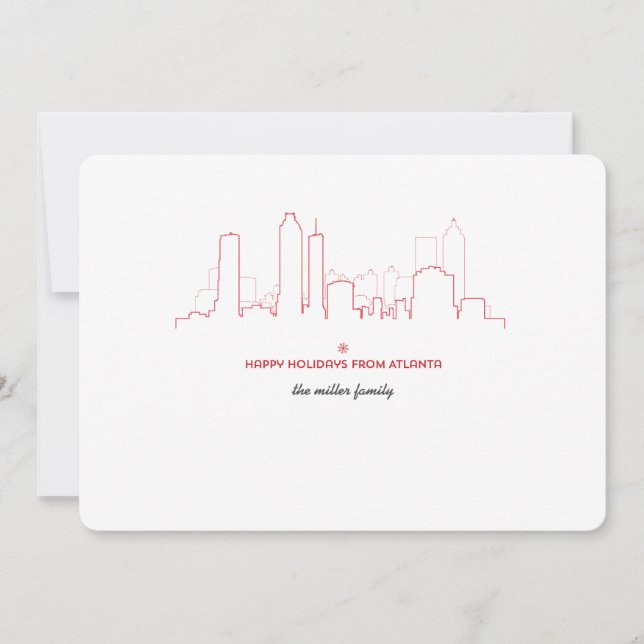 Atlanta Holiday Skyline Card Feiertagskarte (Vorderseite)