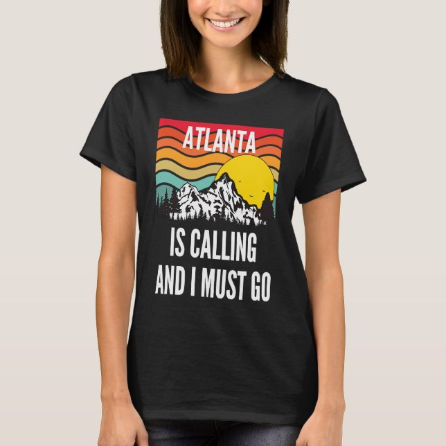 Atlanta Is Calling And I Must Go, Wavy Sunset Desi T-Shirt (Vorderseite)