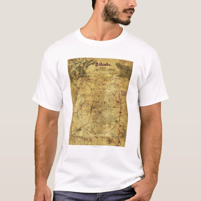 Atlanta-Kampagne - ziviler Kriegs-panoramische T-Shirt (Vorderseite)