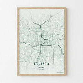 Atlanta Karte Druck Georgia Wald Wandkunst Poster
