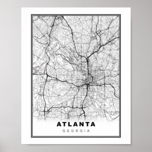 Atlanta-Karte Poster