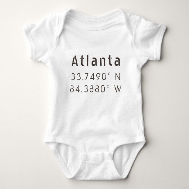 Atlanta Latitude und Länge Baby Strampler (Vorderseite)