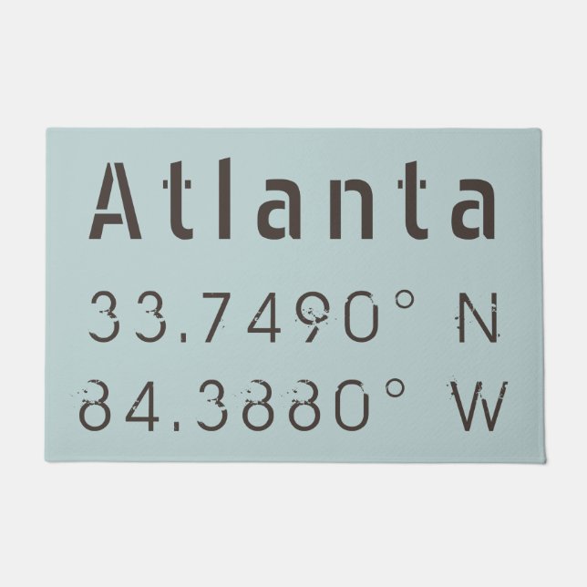 Atlanta Latitude und Länge Fußmatte (Vorderseite)