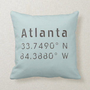 Atlanta Longitude Latitude Throw Kissen