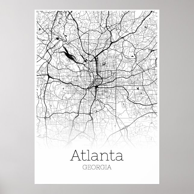 Atlanta Map - Georgia - City Map Poster (Vorne)