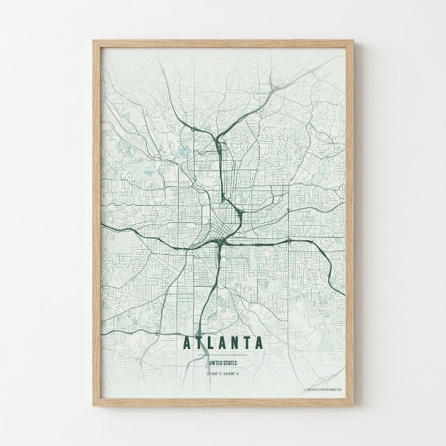 Atlanta Map Print Georgia Forest Wallart Poster (Von Creator hochgeladen)