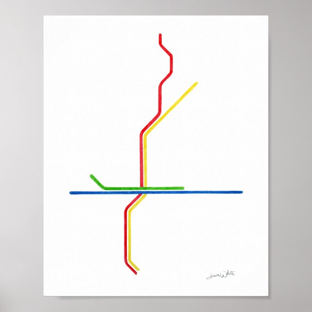 Atlanta MARTA-Karte Kunst Poster (Vorne)