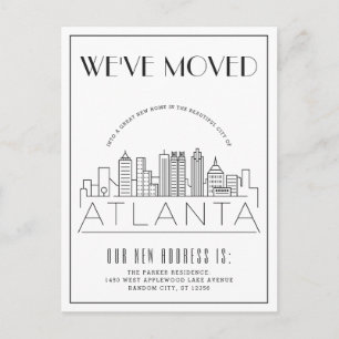 Atlanta   Moderne Deco-Stadt   Adressänderung Ankündigungspostkarte