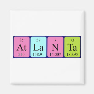 Atlanta-Periodensystemnamenmagnet Magnet