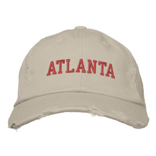 Atlanta Red Embroidery Vintag Style Bestickte Baseballkappe