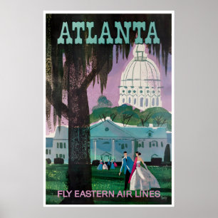 Atlanta Reiseplakat Georgia Kunst Östliche Prin Poster