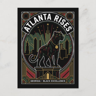 Atlanta Rises Black Panther Schwarze Exzellenz Kun Feiertagspostkarte
