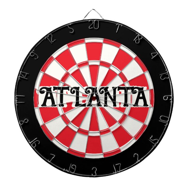 ATLANTA rot schwarz und weiß Dartscheibe (vorne)