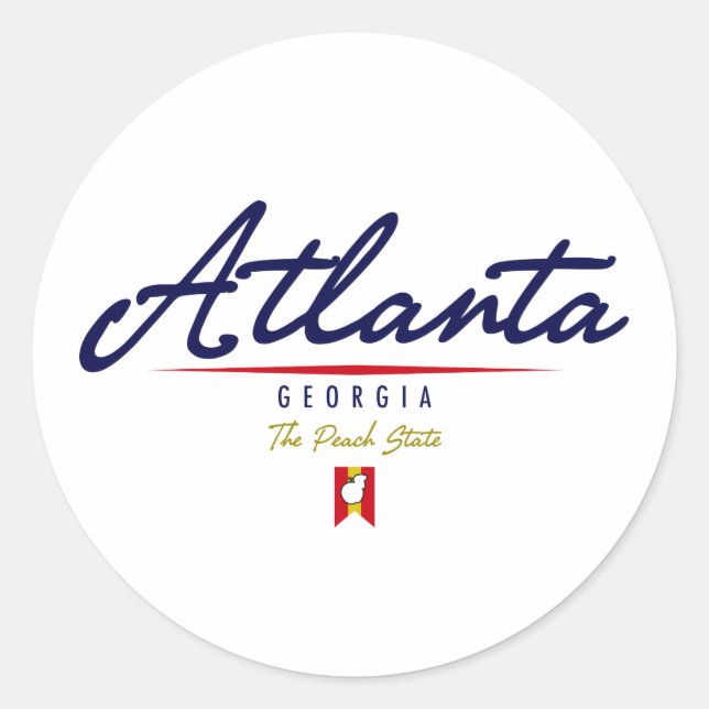 Atlanta Script Runder Aufkleber (Vorderseite)
