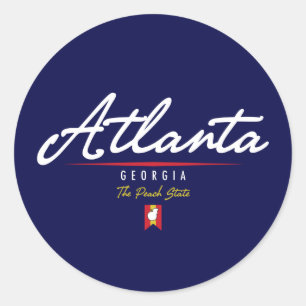 Atlanta Script Runder Aufkleber