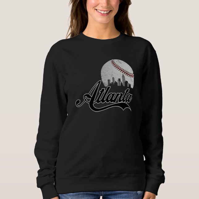 Atlanta Skyline Atlanta Georgia Baseball Cityscape Sweatshirt (Vorderseite)