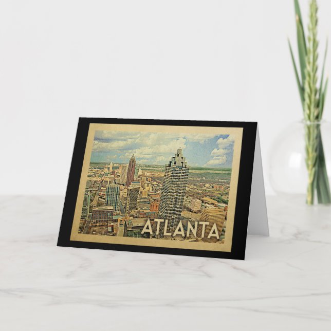 Atlanta Skyline Atlanta Vintage Travel Karte (Vorderseite)