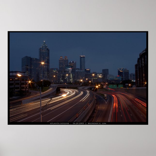 Atlanta Skyline bei Dusk Poster (Vorne)
