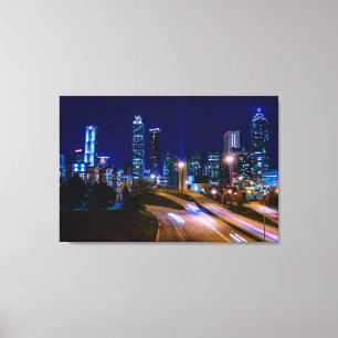 Atlanta-Skyline bei Nacht Leinwanddruck