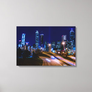 Atlanta Skyline bei Night Canvas Print Leinwanddruck