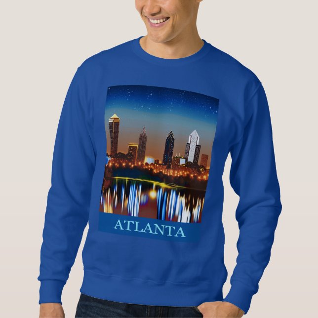 Atlanta Skyline by Night with Reflections Sweatshirt (Vorderseite)