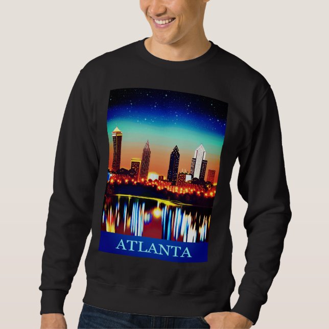 Atlanta Skyline by Night with Reflections Sweatshirt (Vorderseite)
