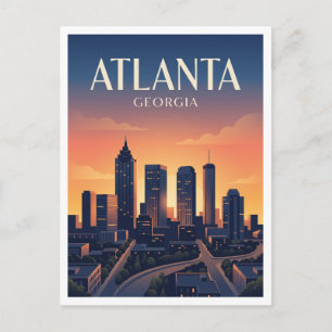 Atlanta Skyline Georgia Postkarte