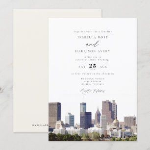 Atlanta-Skyline-Hochzeit Einladung