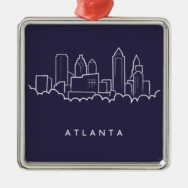 Atlanta-Skyline Ornament Aus Metall (Vorne)