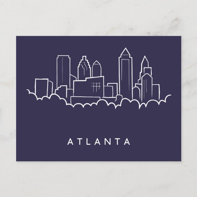 Atlanta-Skyline Postkarte (Vorderseite)