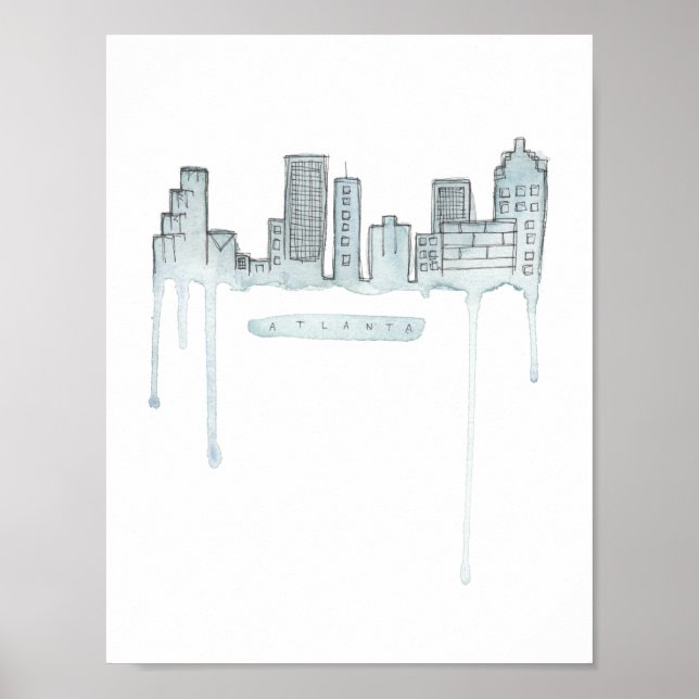 Atlanta Skyline Print Poster (Vorne)
