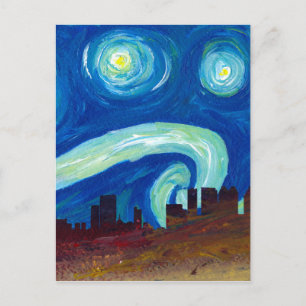 Atlanta Skyline-Silhouette mit Starry Night Postkarte
