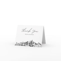 Atlanta Skyline Sketch Blank Danke Karte