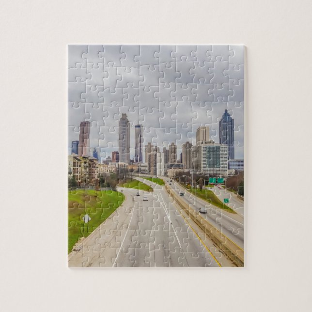 Atlanta-Skyline über Landstraße Puzzle (Vertikal)