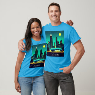 Atlanta Skyline unter einem Sternenhimmel T-Shirt