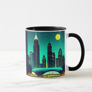 Atlanta Skyline unter einem Sternenhimmel Tasse