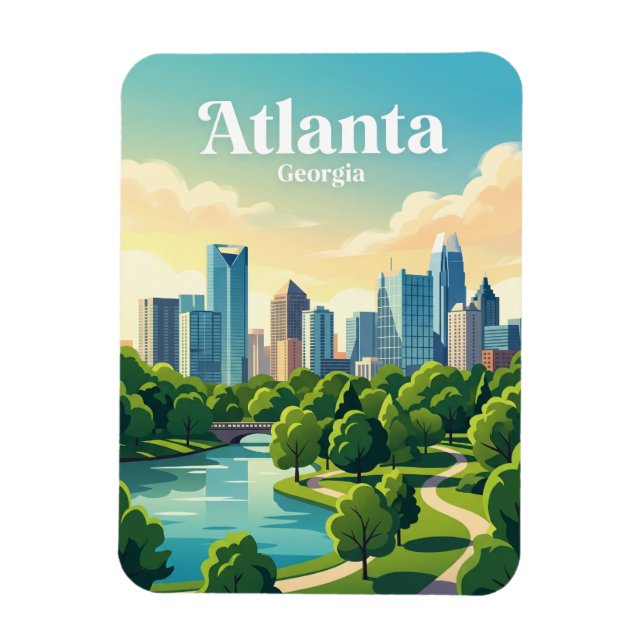 Atlanta Skyline USA Magnet (Vertikal)