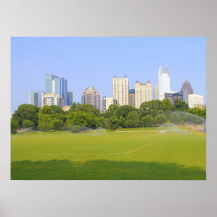Atlanta-Skyline von Piemont-Park Poster