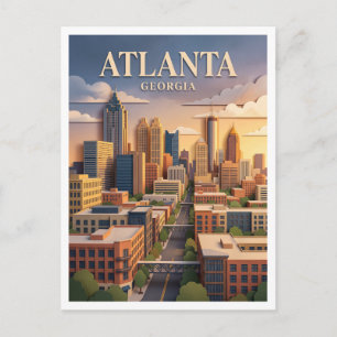 Atlanta-Skyline von West Midtown Georgia Postkarte