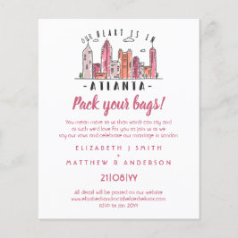 ATLANTA Skyline Wedding Einladung Handgezeichnet