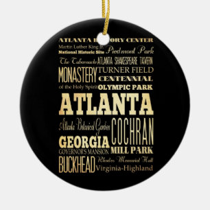 Atlanta-Stadt der Georgia-Staats-Typografie-Kunst Keramikornament