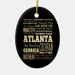 Atlanta-Stadt der Georgia-Staats-Typografie-Kunst Keramikornament