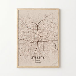 Atlanta Stadtplan Druck Georgia Stadt Wandkunst Po Poster