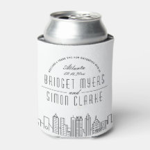 Atlanta Stylized Skyline | Wedding Can Cooler