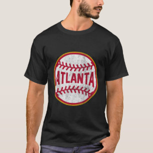 Atlanta T-Shirt Vintag Baseball-Rückwärtsdrehkreuz