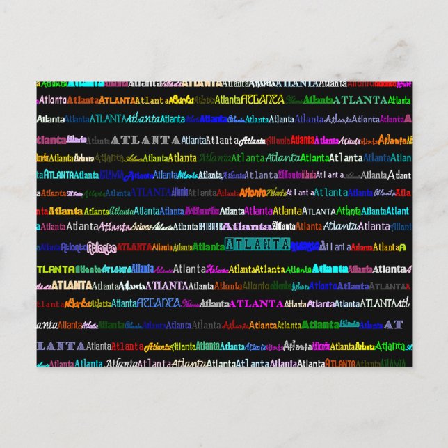 Atlanta Text Design I Postkarte (Vorderseite)
